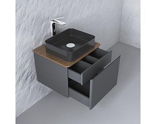 Тумба под раковину Raval Morelle 60 Mrl.01.60/P/A-T/RL подвесная Антрацит Трюфель