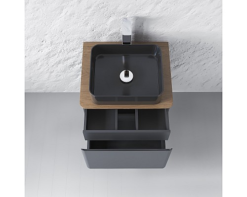 Тумба под раковину Raval Morelle 60 Mrl.01.60/P/A-T/RL подвесная Антрацит Трюфель