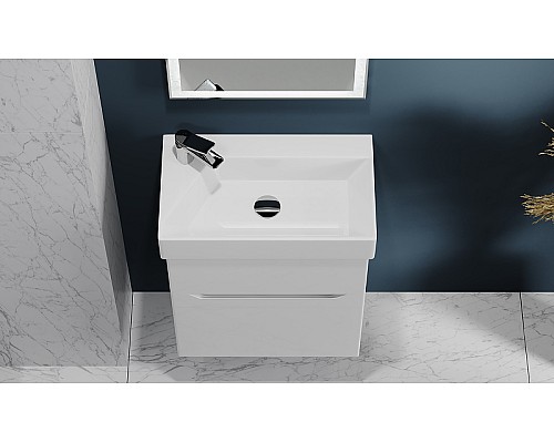 Тумба под раковину Raval Brik 55 Brk.01.55/P/W/RL подвесная Белая Тумба под раковину Raval Brik 55 Brk.01.55/P/W/RL подвесная Белая