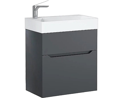 Тумба под раковину Raval Brik 55 Brk.01.55/P/A/RL подвесная Антрацит