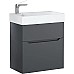 Тумба под раковину Raval Brik 55 Brk.01.55/P/A/RL подвесная Антрацит