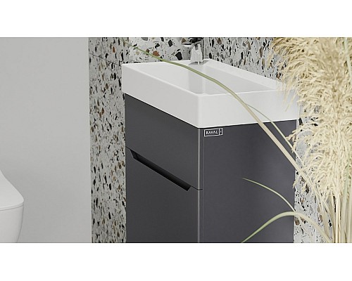 Тумба под раковину Raval Brik 55 Brk.01.55/P/A/RL подвесная Антрацит