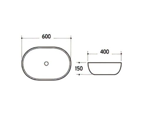 Раковина-чаша beWash Lusso 60 BK6040CT140 Черная матовая