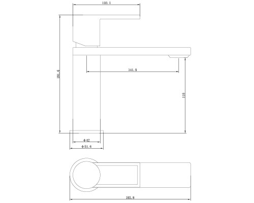 Смеситель для раковины beWash Element BVMM0BS700 Хром
