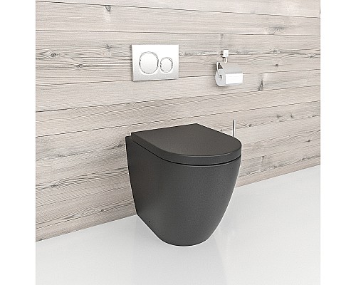 Унитаз beWash Aldo BKFSR101565 приставной Черный матовый с сиденьем Микролифт