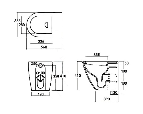 Унитаз beWash Aldo BKFSR101565 приставной Черный матовый с сиденьем Микролифт