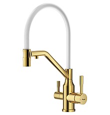 Смеситель для кухни Raglo R81.62.03 Золото матовое Белый
