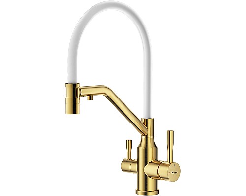 Смеситель для кухни Raglo R81.62.03 Золото матовое Белый