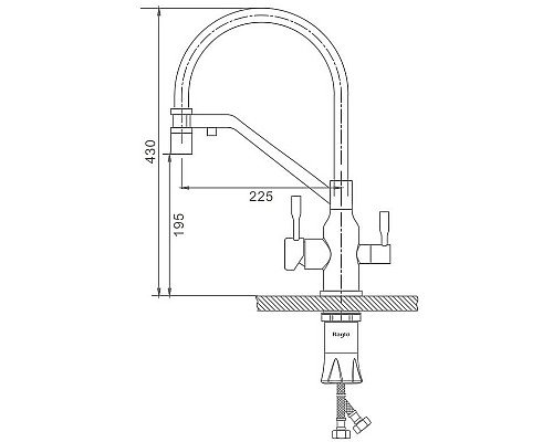 Смеситель для кухни Raglo R81.62.03 Золото матовое Белый