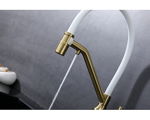 Смеситель для кухни Raglo R81.62.03 Золото матовое Белый