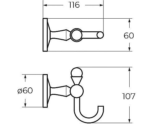 Крючок Art&Max Antic AM-E-2686BL Хром