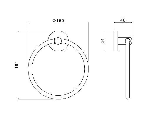 Кольцо для полотенец Aquatek Оберон AQ4212MB Черное матовое