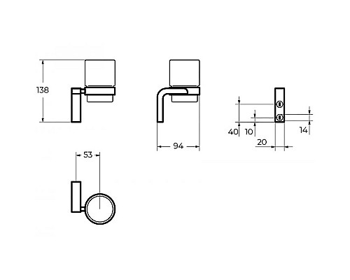 Стакан для зубных щеток Art&Max Ultima AM-8930 Хром