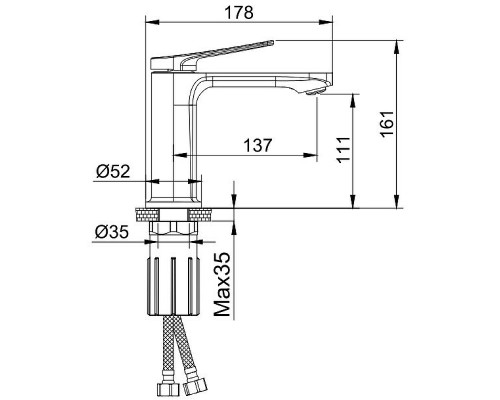 Смеситель для раковины Splenka S40.10 Хром