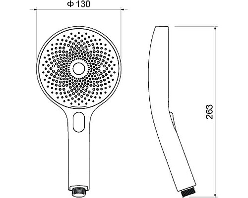 Ручной душ Aquatek Select 130 3 jet AQ2007MB Черный матовый