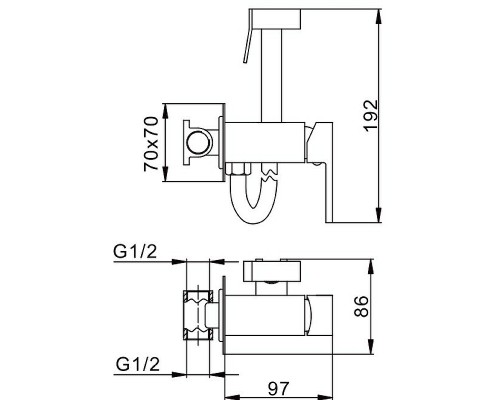 Гигиенический душ со смесителем Splenka S98.52 Хром