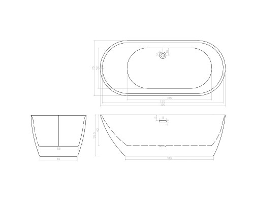 Акриловая ванна Ceruttispa Como 150x75 СT9900 без гидромассажа