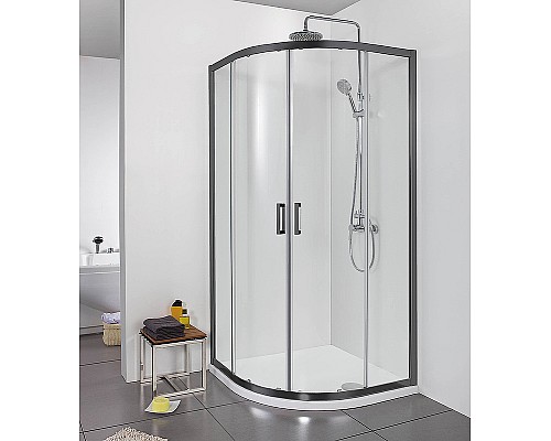 Душевой уголок Aquatek 100х100 AQ ARI RO 10020BL профиль Черный стекло прозрачное