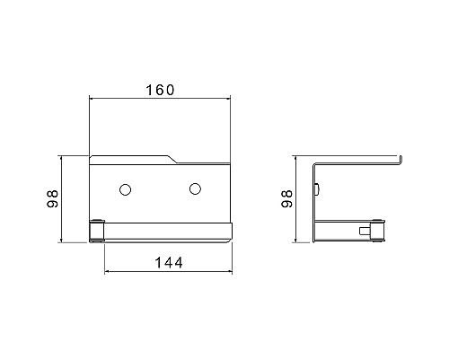 Держатель туалетной бумаги Aquatek Лира AQ4929MB с полкой Черный матовый