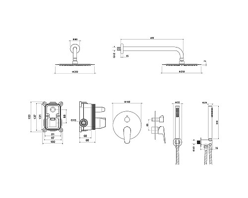 Душевая система Aquatek Бетта AQ1172CR Хром