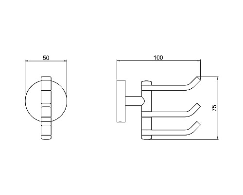 Тройной крючок Aquatek Бетта AQ4632MB Черный матовый
