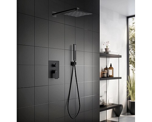 Душевая система Aquatek Лира AQ1472MB Черная матовая