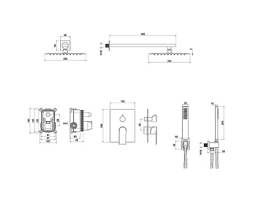 Душевая система Aquatek Лира AQ1472MB Черная матовая