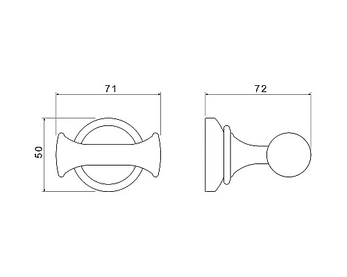 Двойной крючок Aquatek Классик AQ4502MB Черный матовый