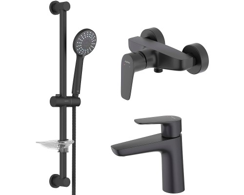 Комплект смесителей Aquatek Бетта AQ1131MB Черный матовый