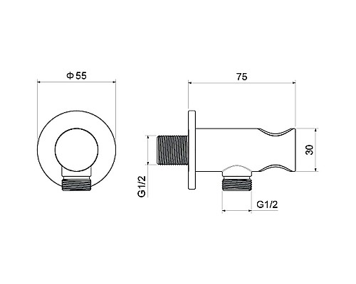 Шланговое подключение Aquatek AQ2464MB Черное матовое