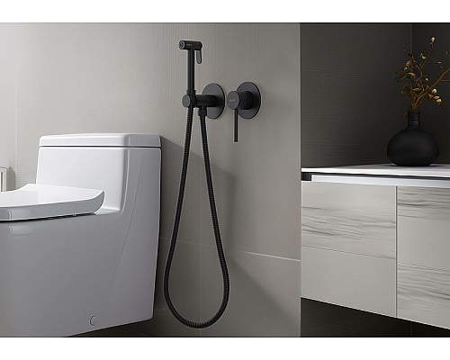 Гигиенический душ со смесителем Aquatek Европа AQ1319MB Черный матовый