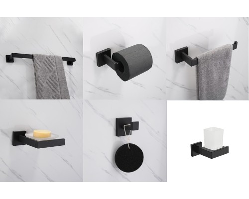 Набор аксессуаров для ванной Boch Mann CR-F25B BM9641 Черный матовый