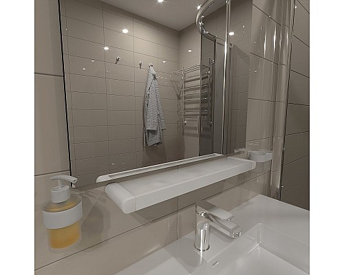 Стеклянная полка Altasan Лотос ЛТ70БМ Белая матовая