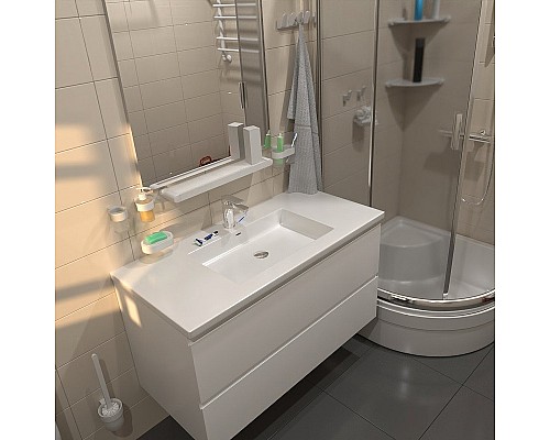 Стеклянная полка Altasan Лотос ЛТ70БМ Белая матовая