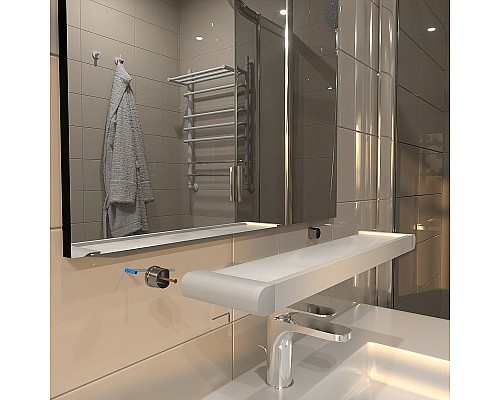 Стеклянная полка Altasan Лотос ЛТ70БМ Белая матовая