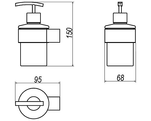 Дозатор для жидкого мыла Altasan Лотос ЛТ80ЧМ Черный матовый
