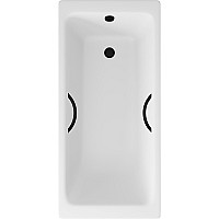 Чугунная ванна Delice Parallel 150x70 DLR220503RB с черными матовыми ручками без антискользящего покрытия