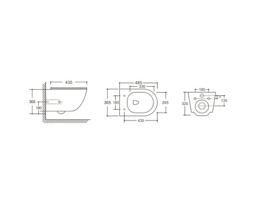 Унитаз Ceruttispa Orlter Aria MBF CT10017 подвесной Черный матовый с сиденьем Микролифт