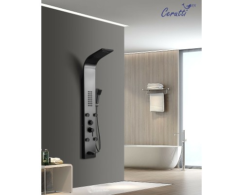 Душевая панель Ceruttispa Victoria BK CT9981 с гидромассажем Черная