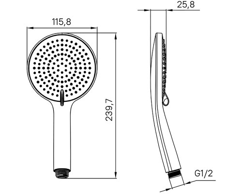 Ручной душ Iddis Optima Home 3F Хром матовый