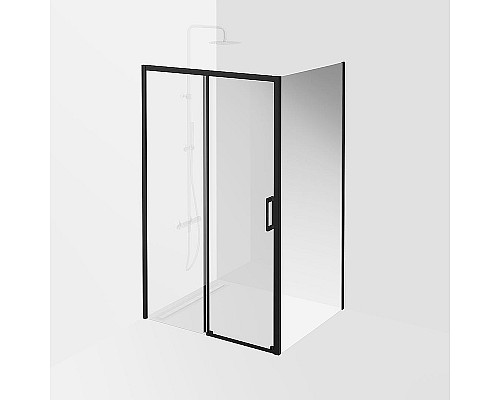 Душевая стенка Kerama Marazzi Vetro 100 VE.100.FP.BLK.M профиль Черный матовый стекло прозрачное