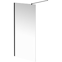 Душевая перегородка Kerama Marazzi Vetro 90 VE.90.WI.BLK.M профиль Черный матовый стекло прозрачное