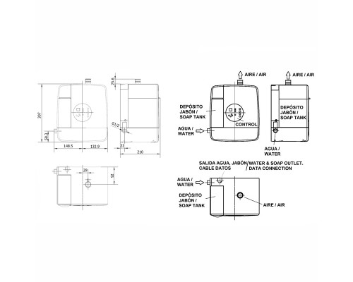 Сушилка для рук со смесителем и дозатором для жидкого мыла Nofer Concept 01901.GD Золото матовое