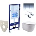 Комплект унитаза с инсталляцией Aquatek Set Aquatek Классик-010 4в1 с сиденьем Микролифт и клавишей смыва Хром глянцевый