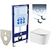 Комплект унитаза с инсталляцией Aquatek Set Aquatek Оберон T KDI18 с сиденьем Микролифт  и клавишей смыва Хром глянцевый