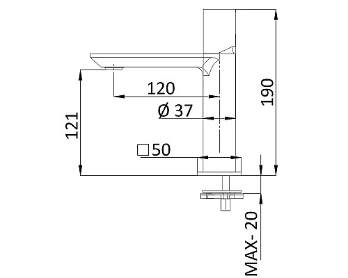Смеситель для раковины Remer Edge EG512BG Золото брашированное