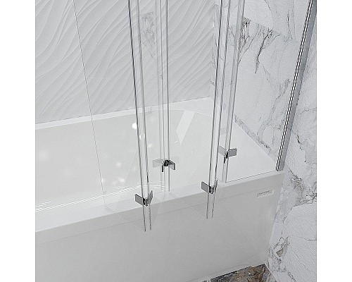 Шторка на ванну Radomir Смайл 116x140 1-08-2-0-0-199 профиль Хром стекло прозрачное