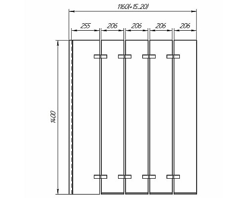 Шторка на ванну Radomir Смайл 116x140 1-08-2-0-0-199 профиль Хром стекло прозрачное