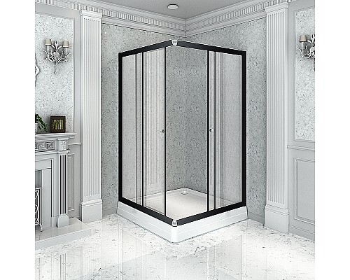 Душевой уголок Radomir Дрим 110x90 R 1-03-6-2-0-1220 профиль Черный стекло прозрачное