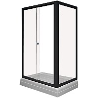 Душевой уголок Radomir Верчелли 120x80 L 1-03-6-1-0-0120 профиль Черный стекло прозрачное